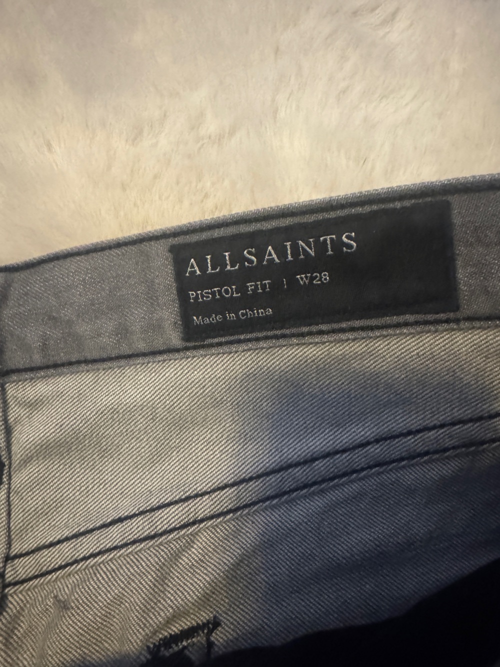 Men's AllSaints Pistol Fit Jeans- size 28- dark was gray button fly- Never Worn! - Picture 2 of 6